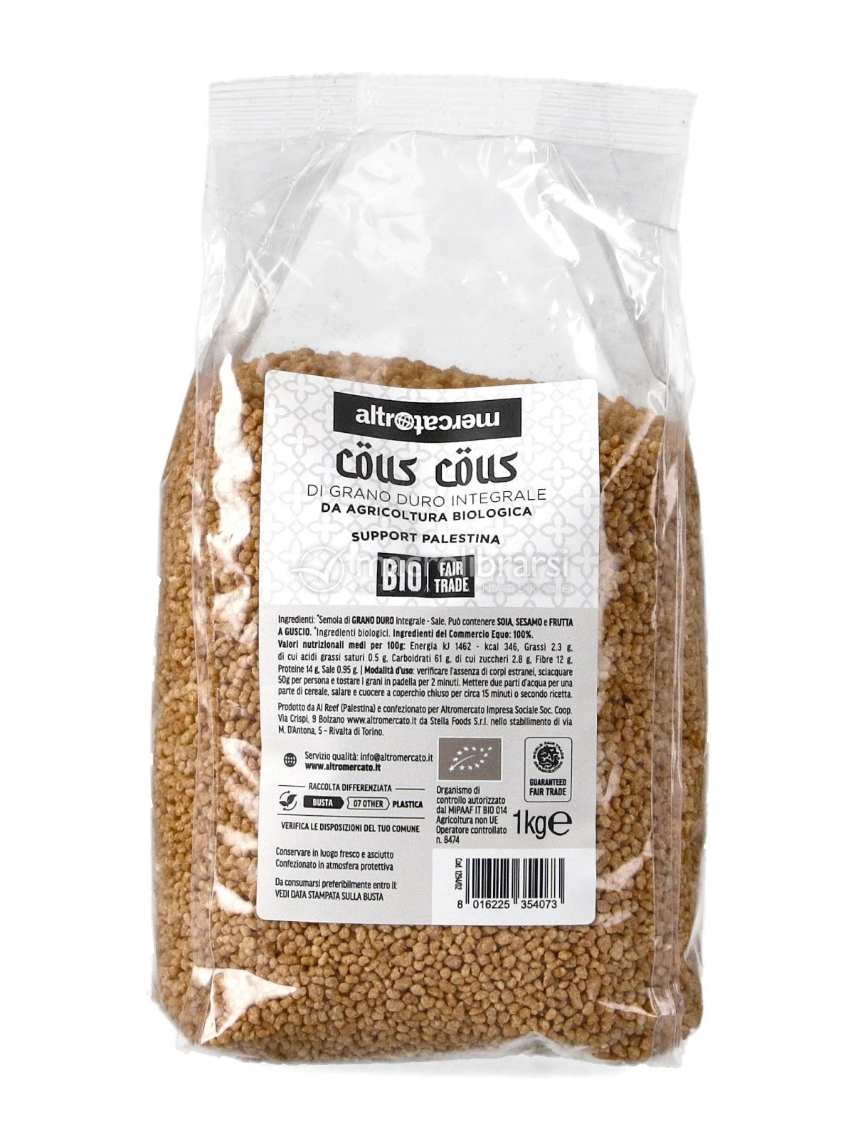 Cous cous di frumento integrale Palestina 1 kg